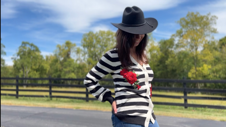 stripes & Roses Sweater
