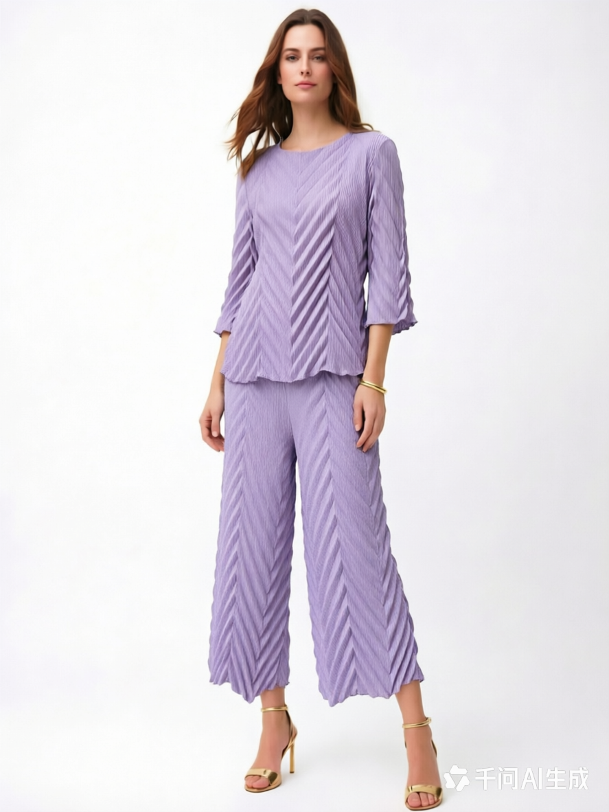 Pleating Skirt- Chevron Flow- Lilac