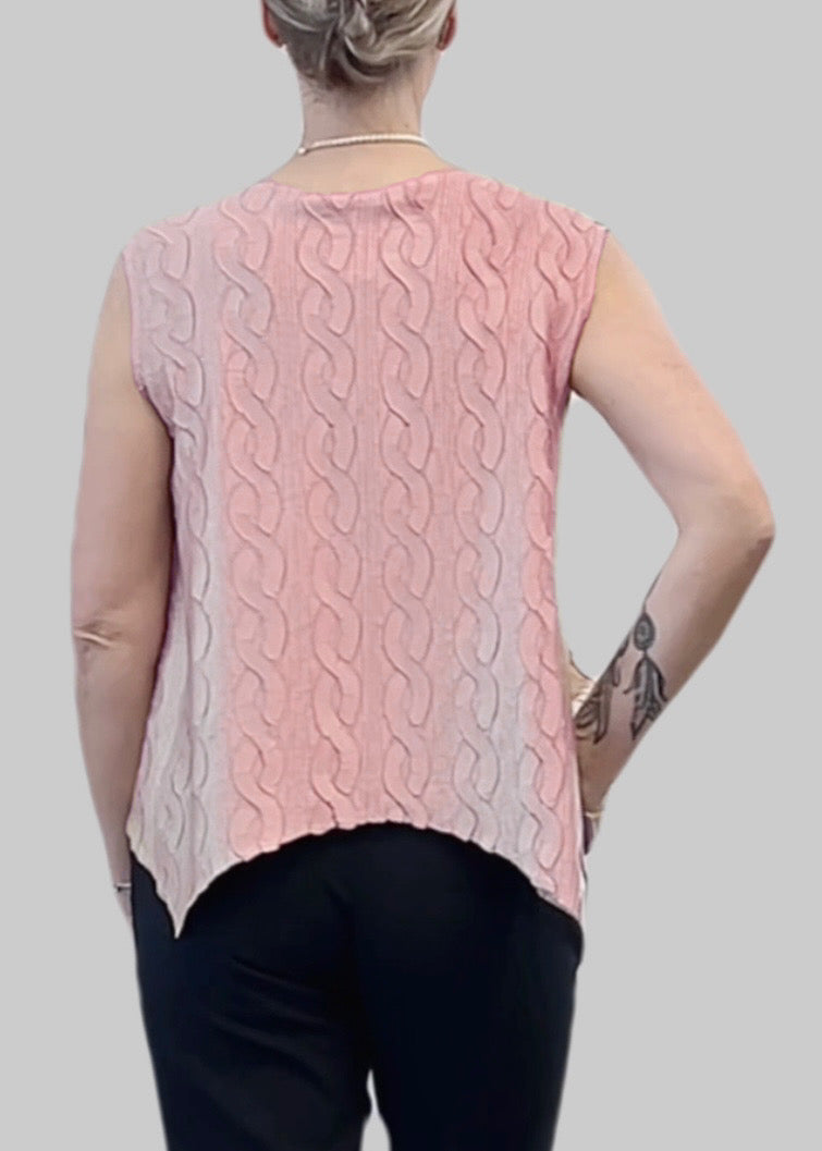 Pleated Cable top with flared Sweep (Pink)
