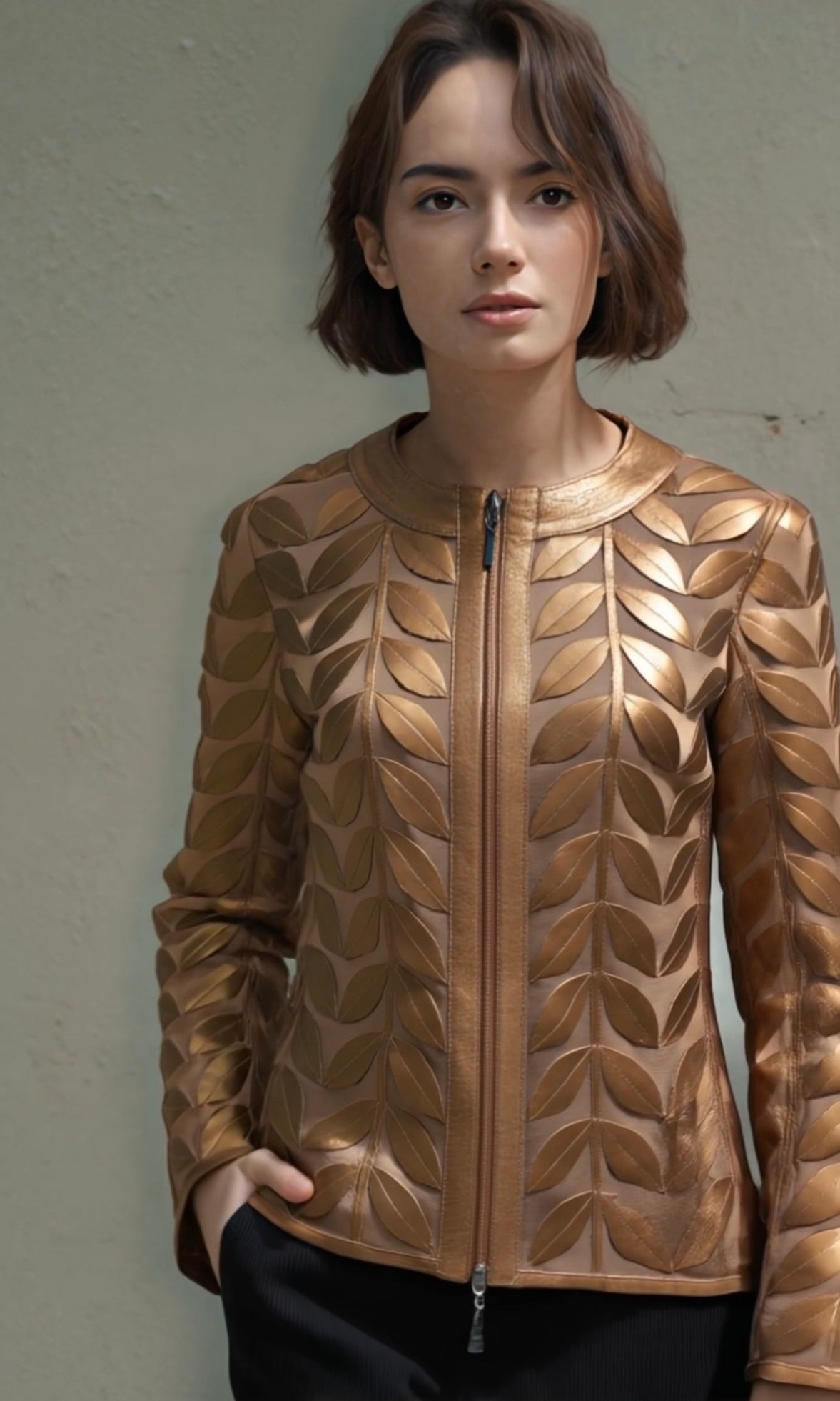 Faux Leather Jacket Womens