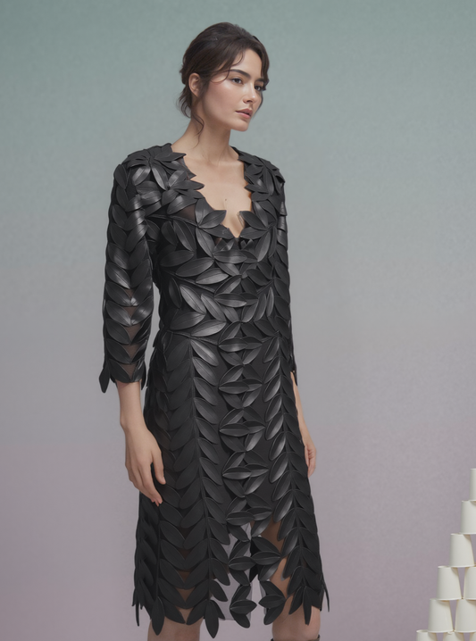 Laser Cut Faux Leather Jacket