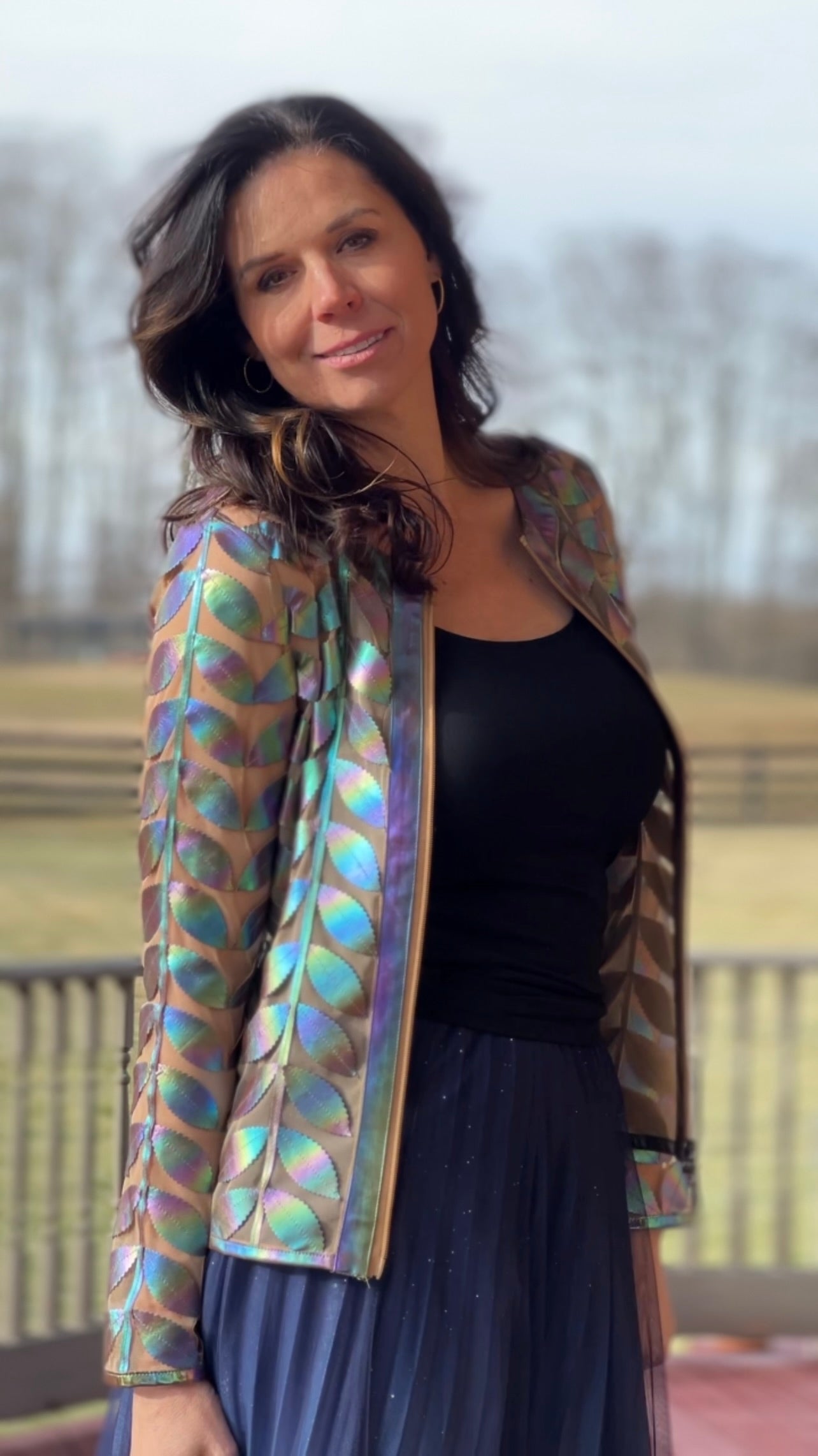 Faux Leather Jacket Womens