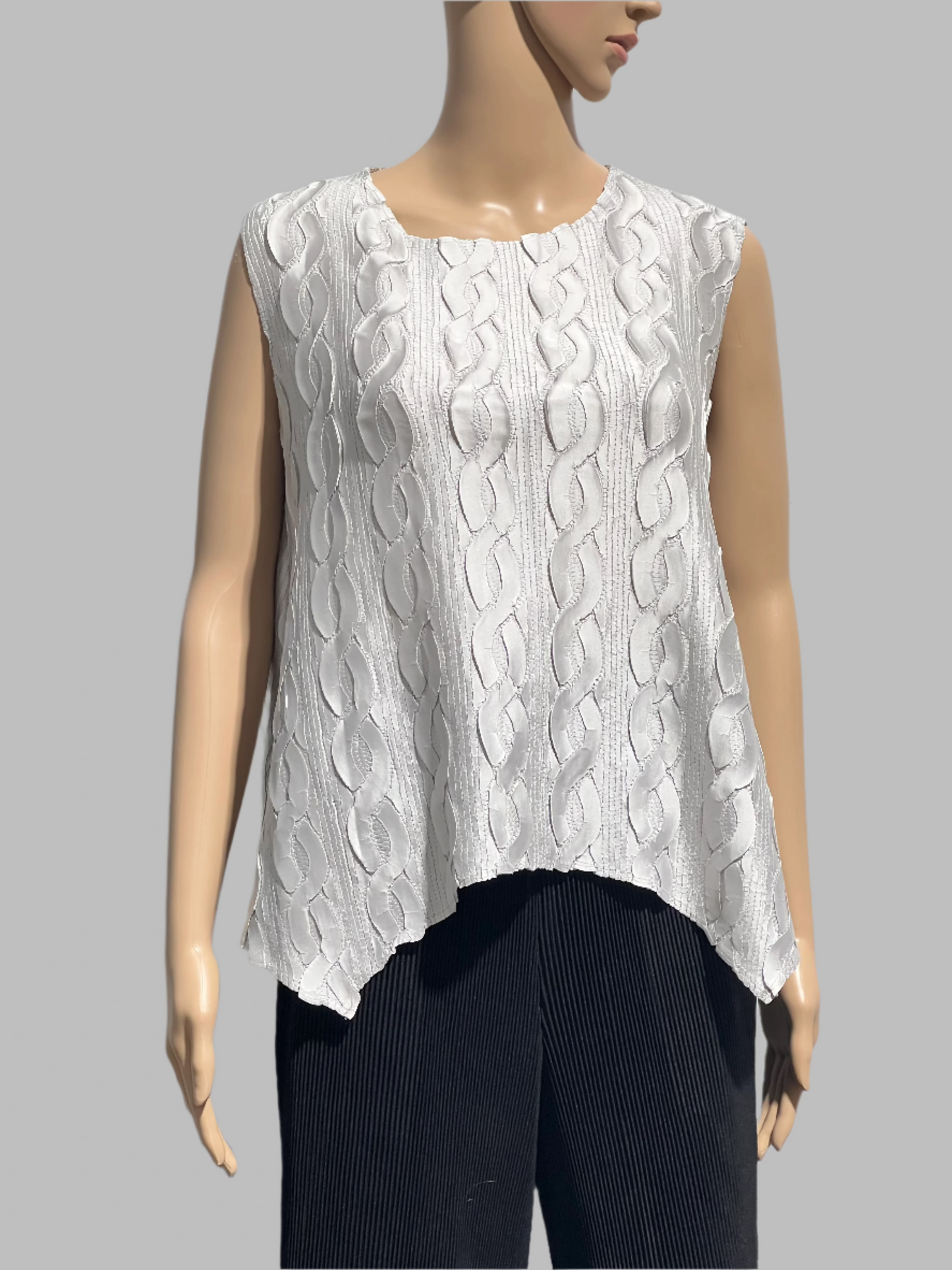 Pleated Cable top with flared Sweep (Silver Grey)