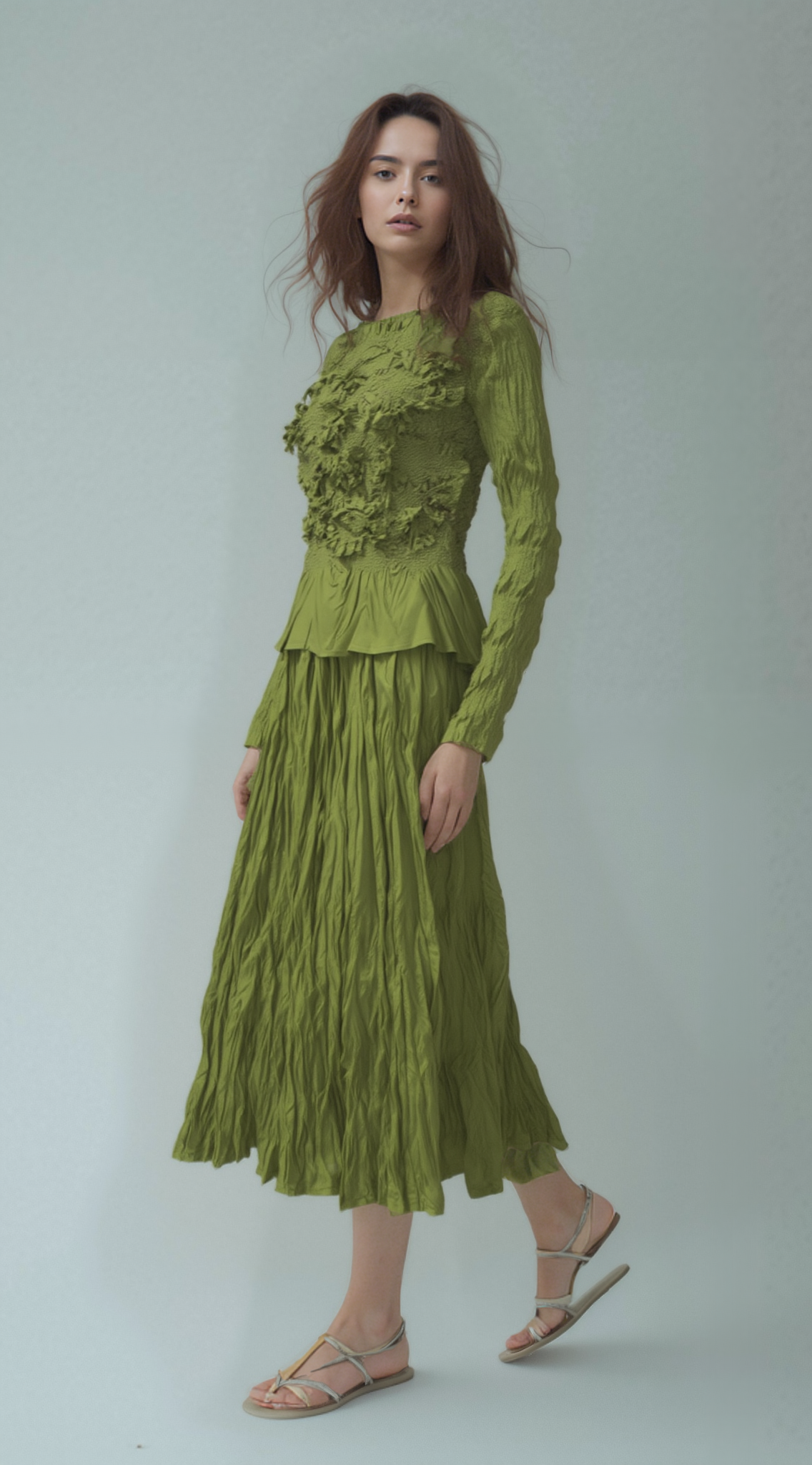 Pleated Skirt (Green)