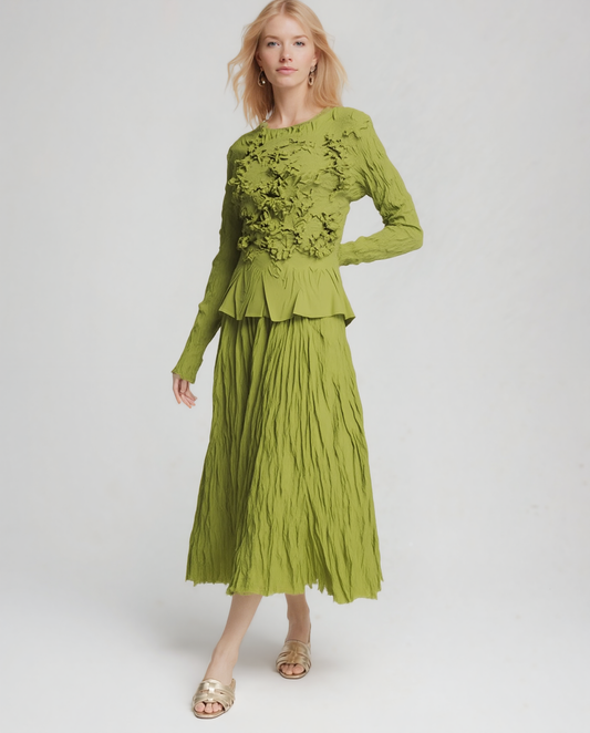 Pleated Skirt (Green)