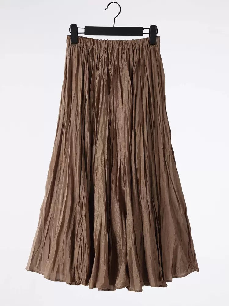 Pleated 3D flower L/S blouse (Beige)