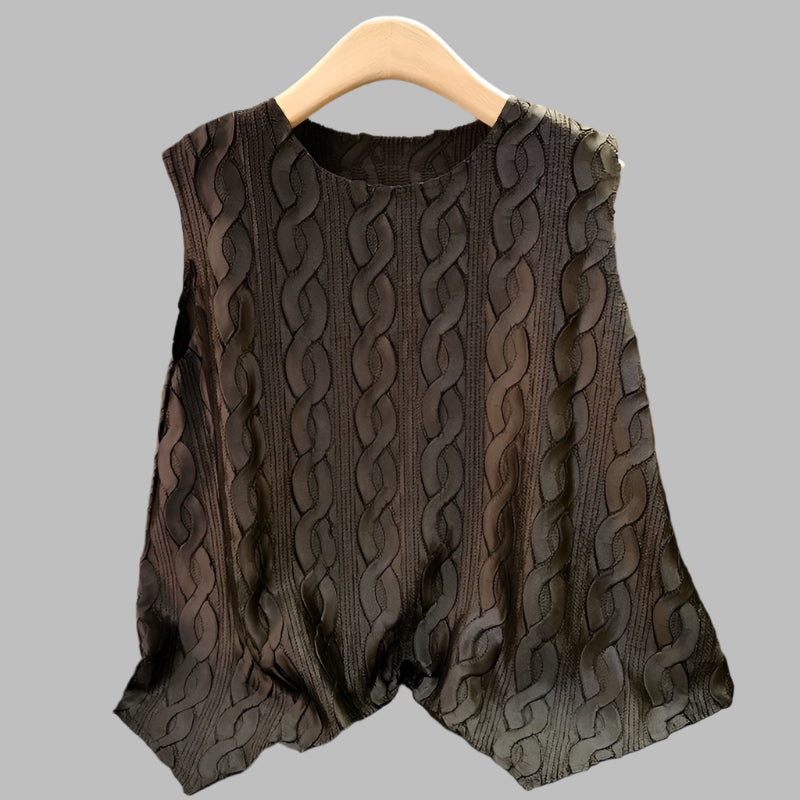 Pleated Cable top with flared Sweep (Black)
