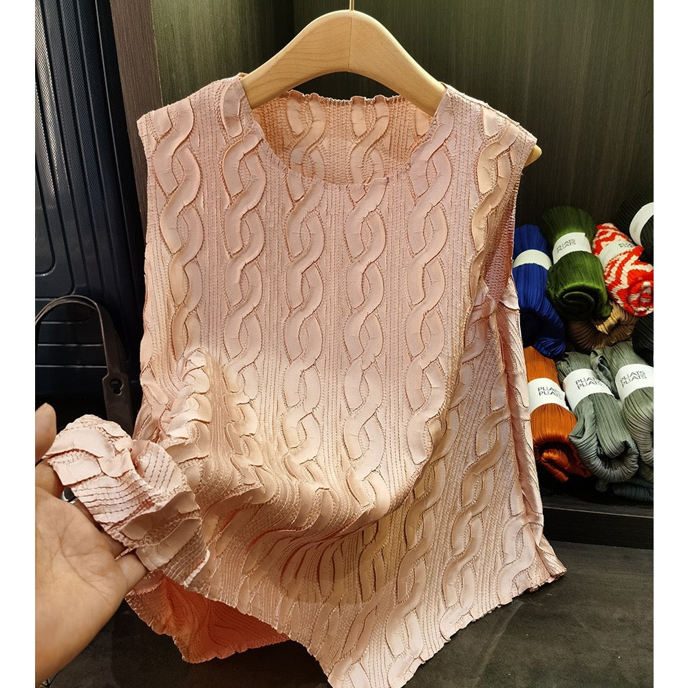 Pleated Cable top with flared Sweep (Pink)