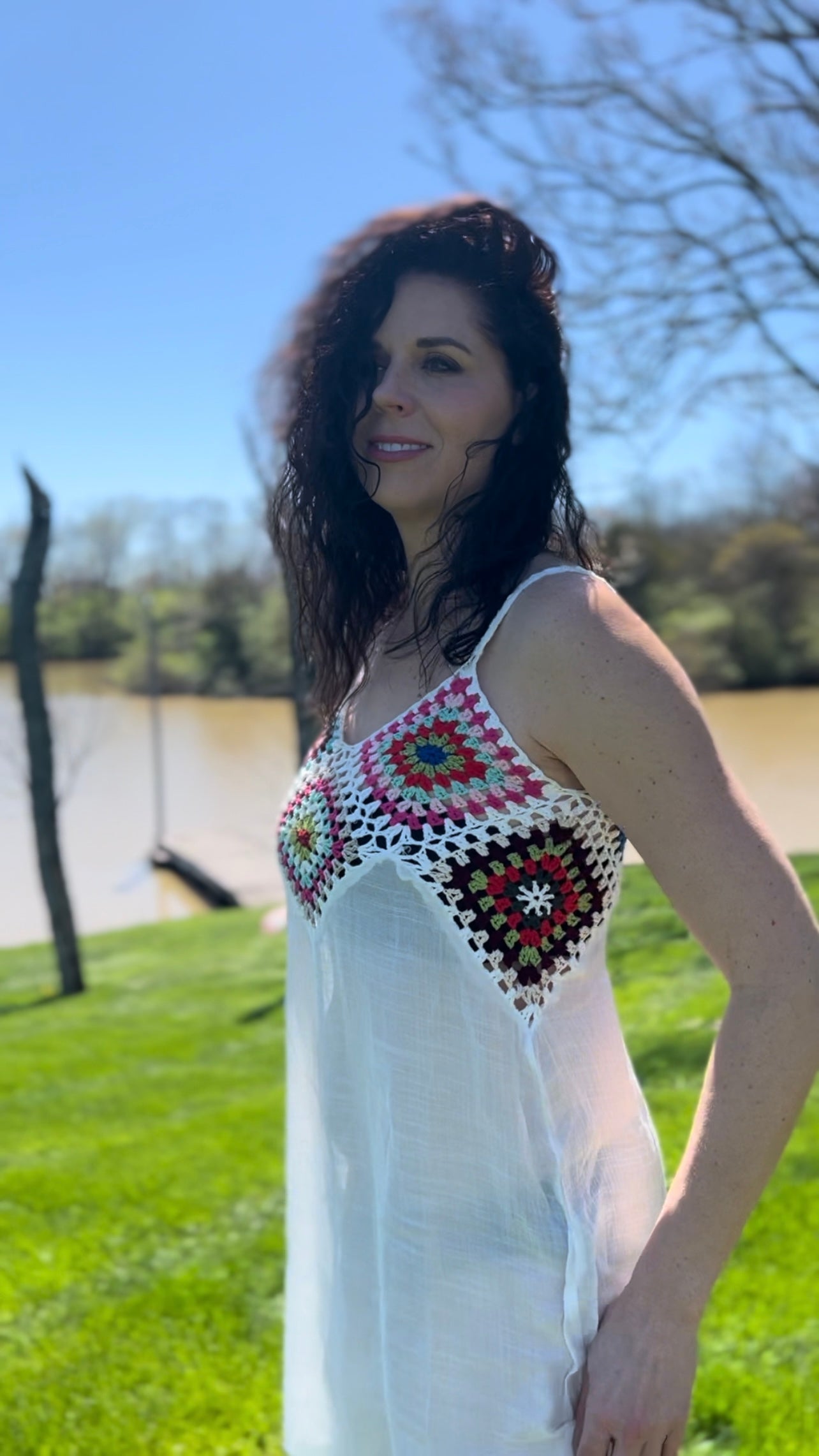 Crochet Beach Dress (White)