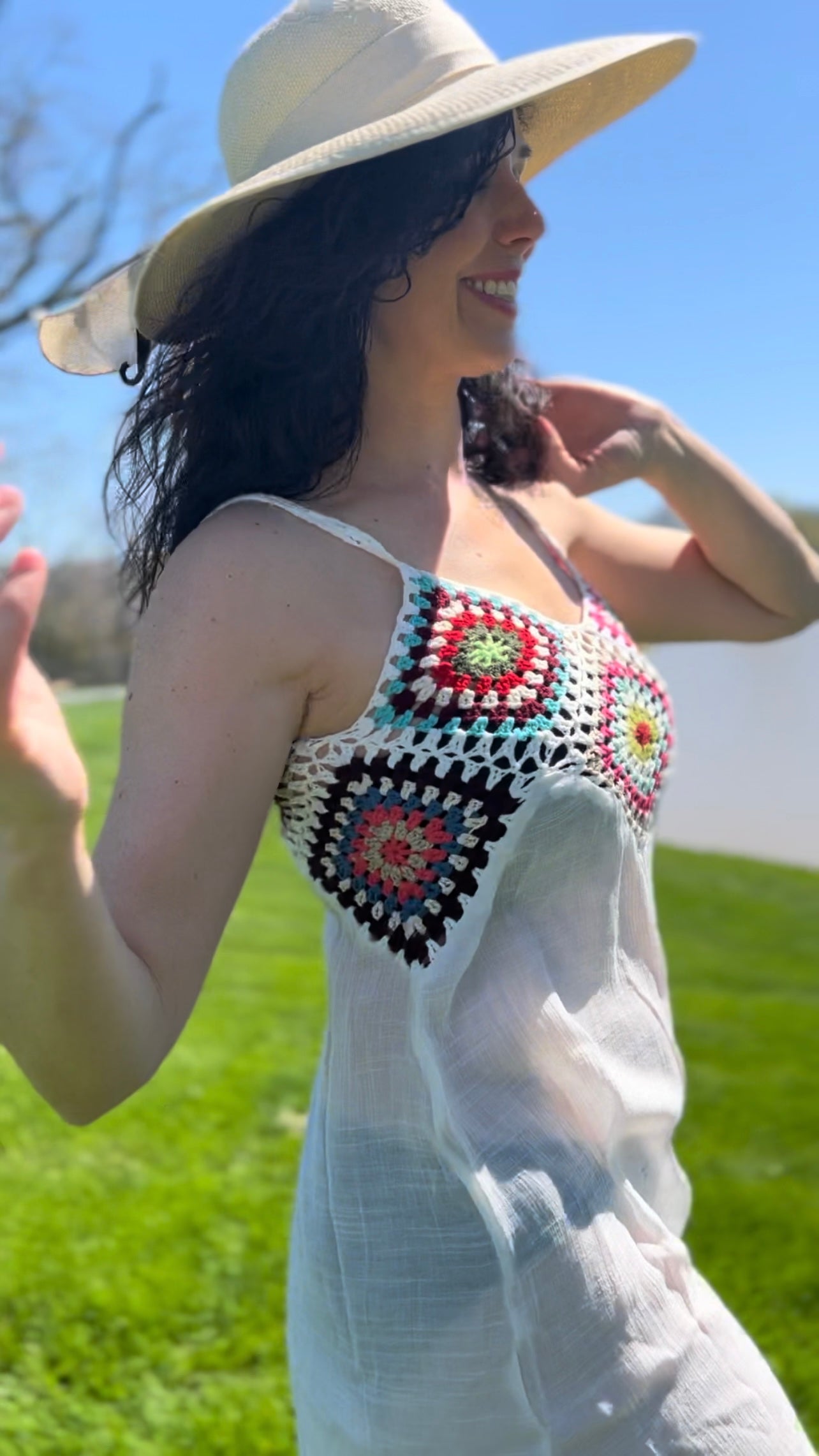 Crochet Beach Dress (White)