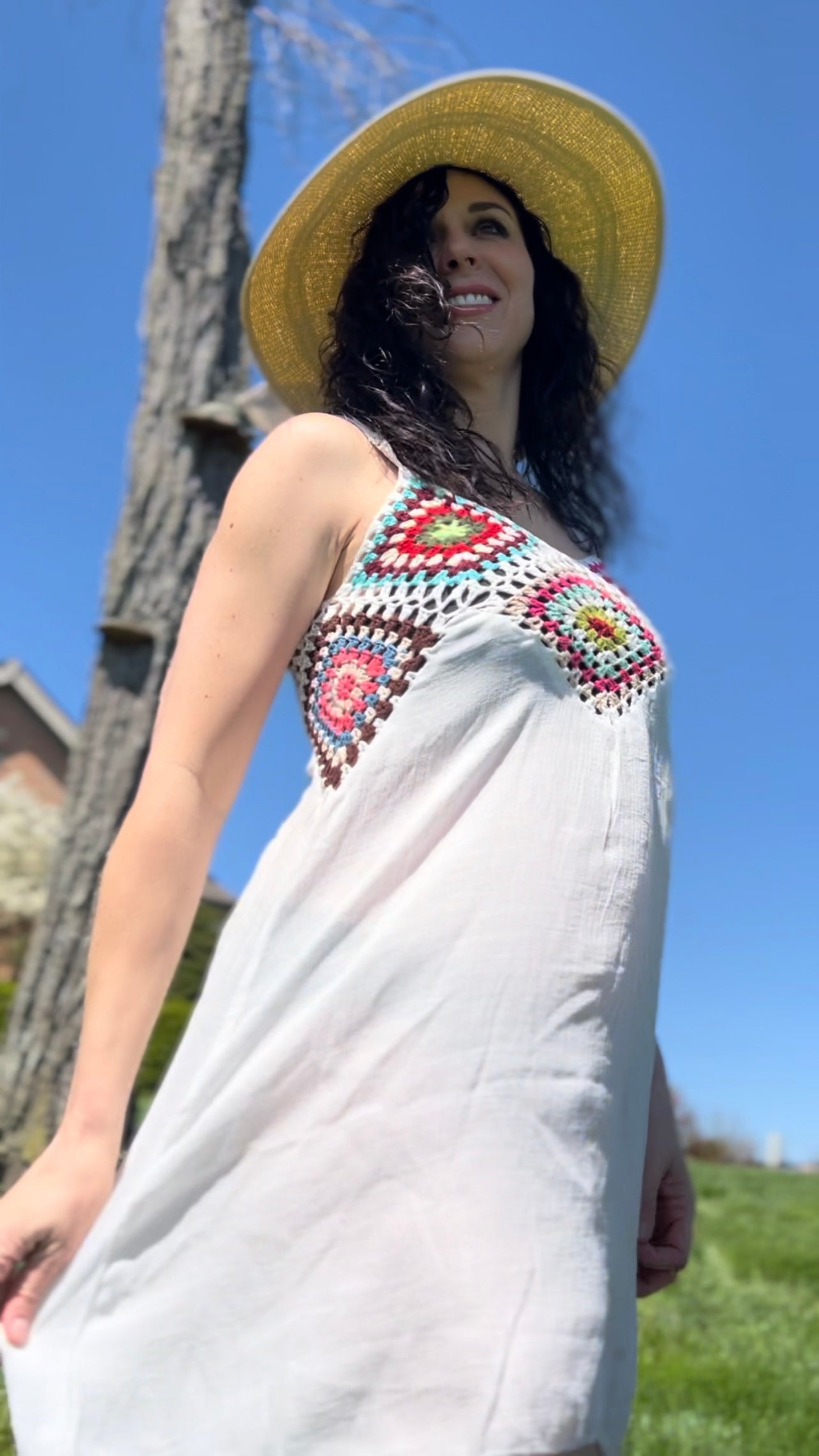 Crochet Beach Dress (White)