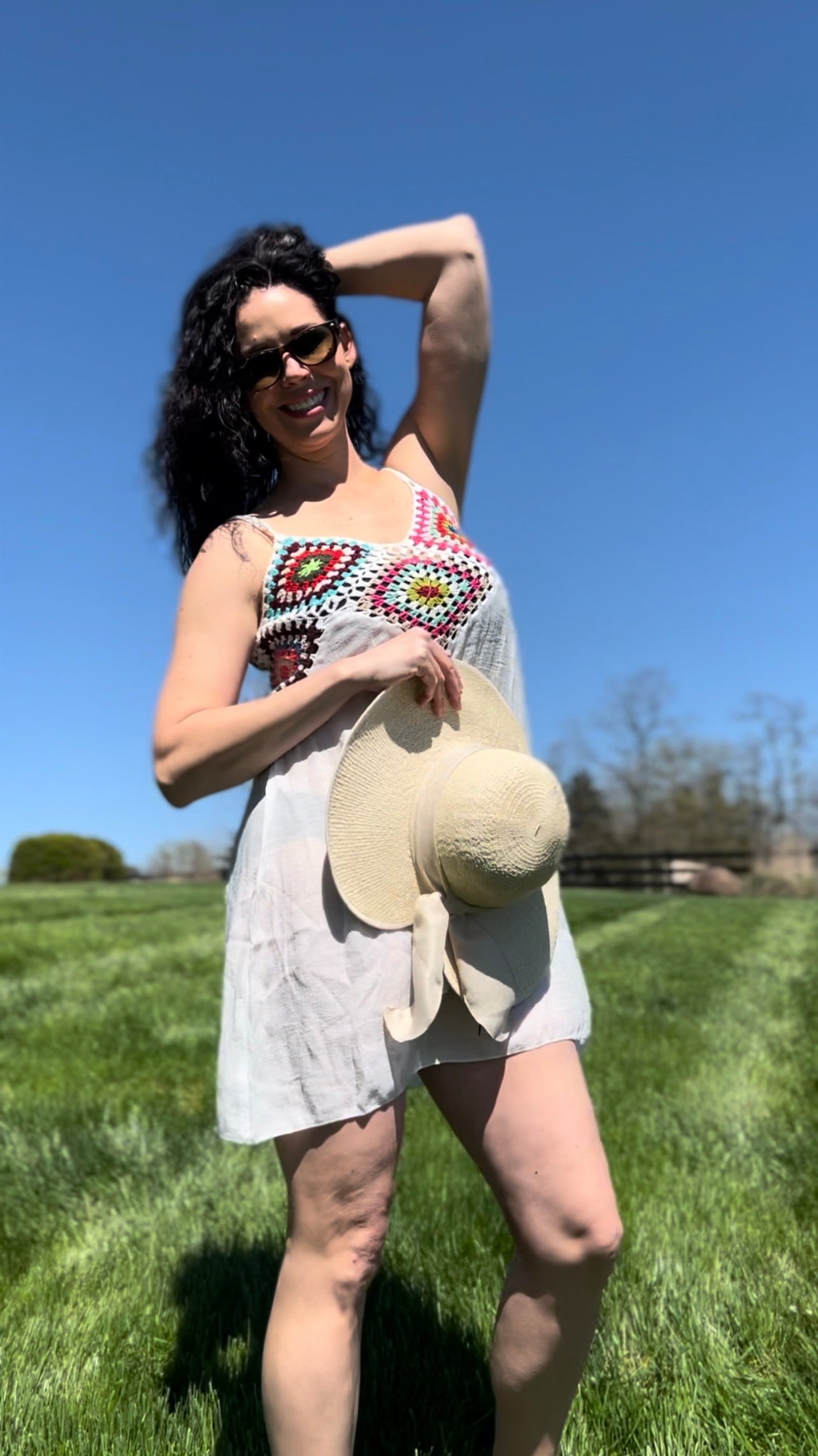 Crochet Beach Dress (White)