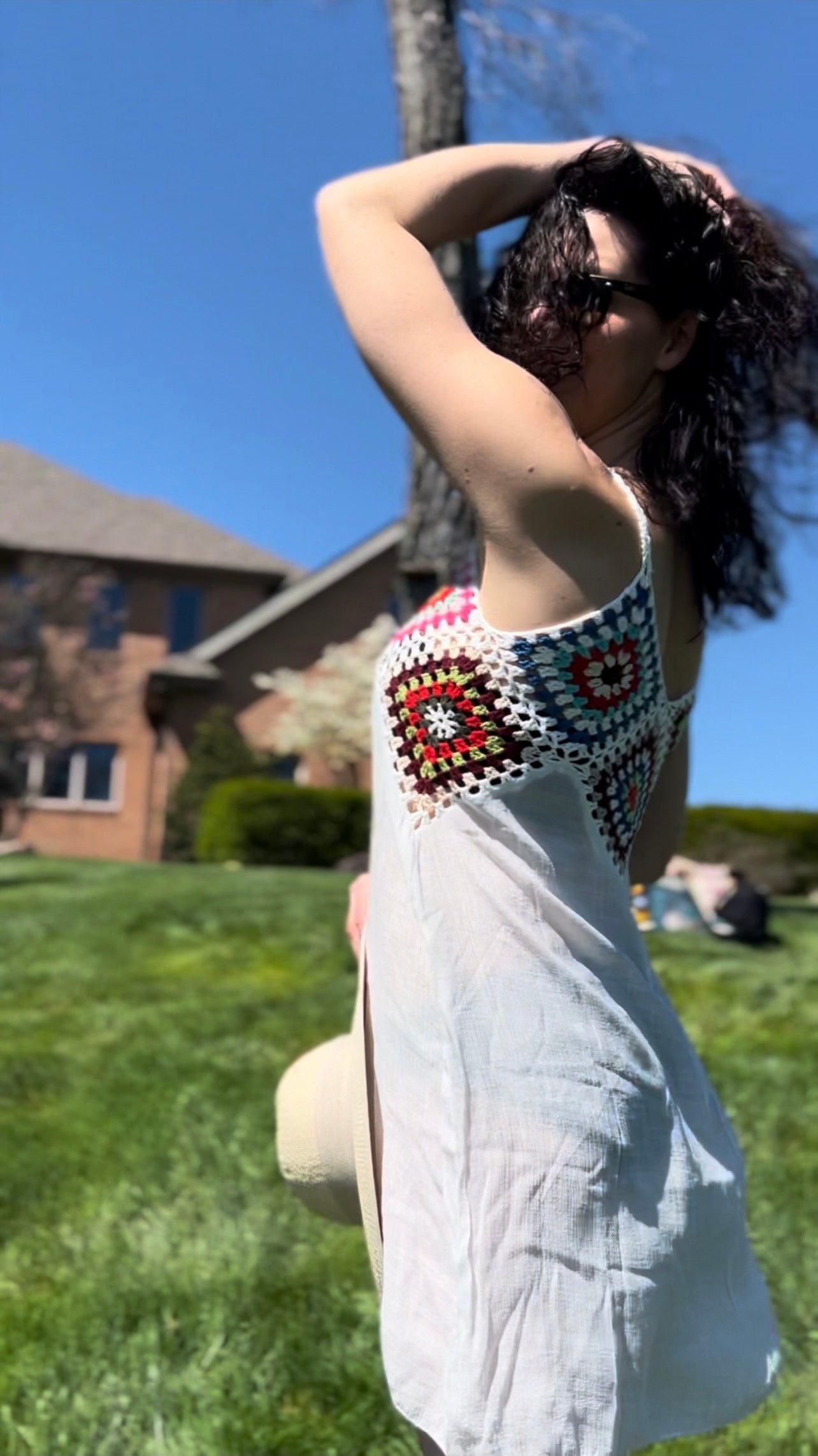 Crochet Beach Dress (White)