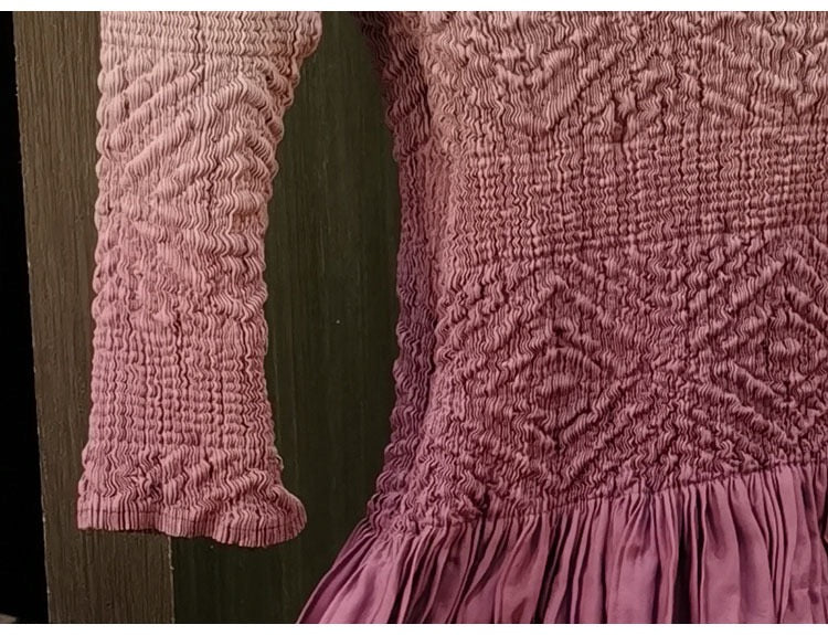 Pleated dress with 3/4 sleeves Ombre effect (sky blue)