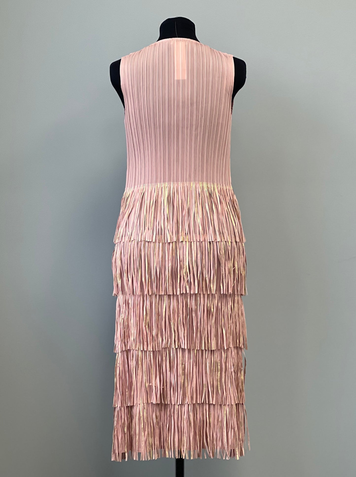 Pleating with fringe Dress set (Pink)