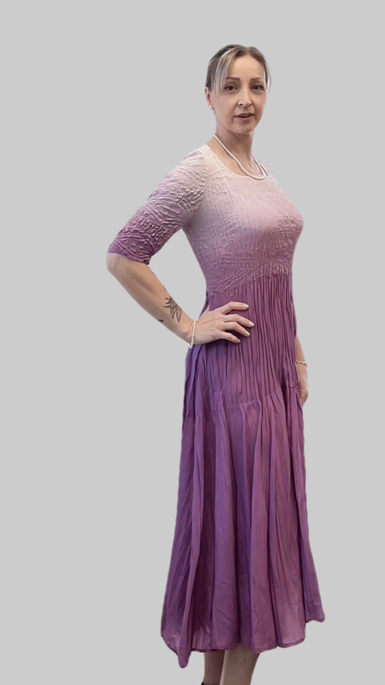 Pleated dress Ombre