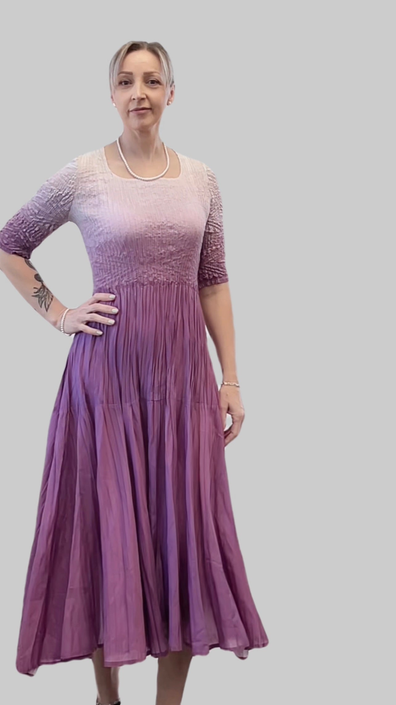 Pleated dress Ombre