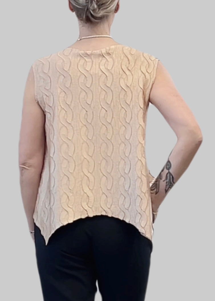 Pleated Cable top with flared Sweep (Champagne)