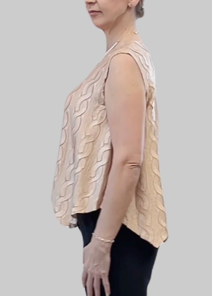 Pleated Cable top with flared Sweep (Champagne)