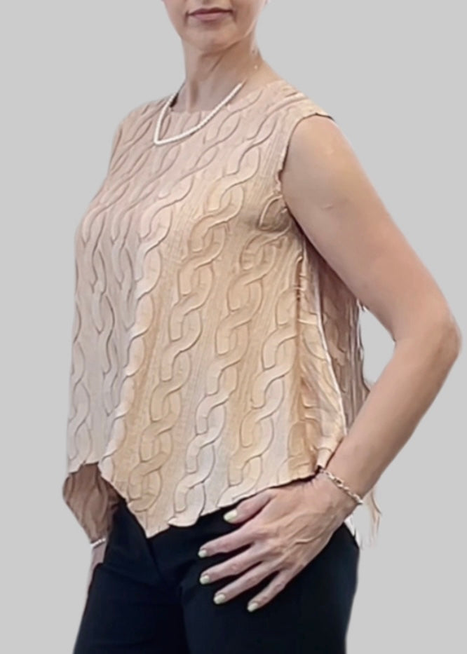 Pleated Cable top with flared Sweep (Champagne)