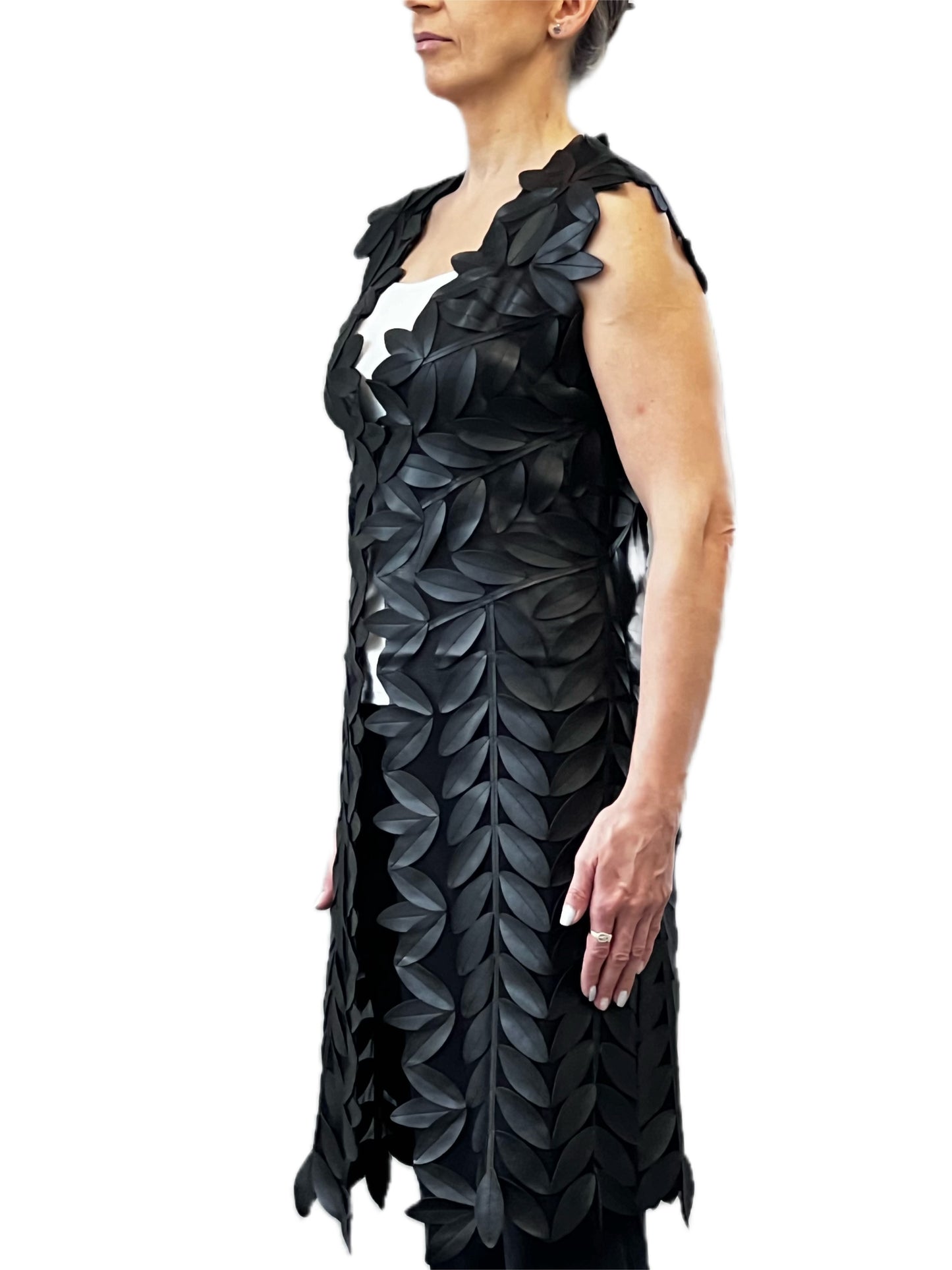 Faux Leather leaves vest