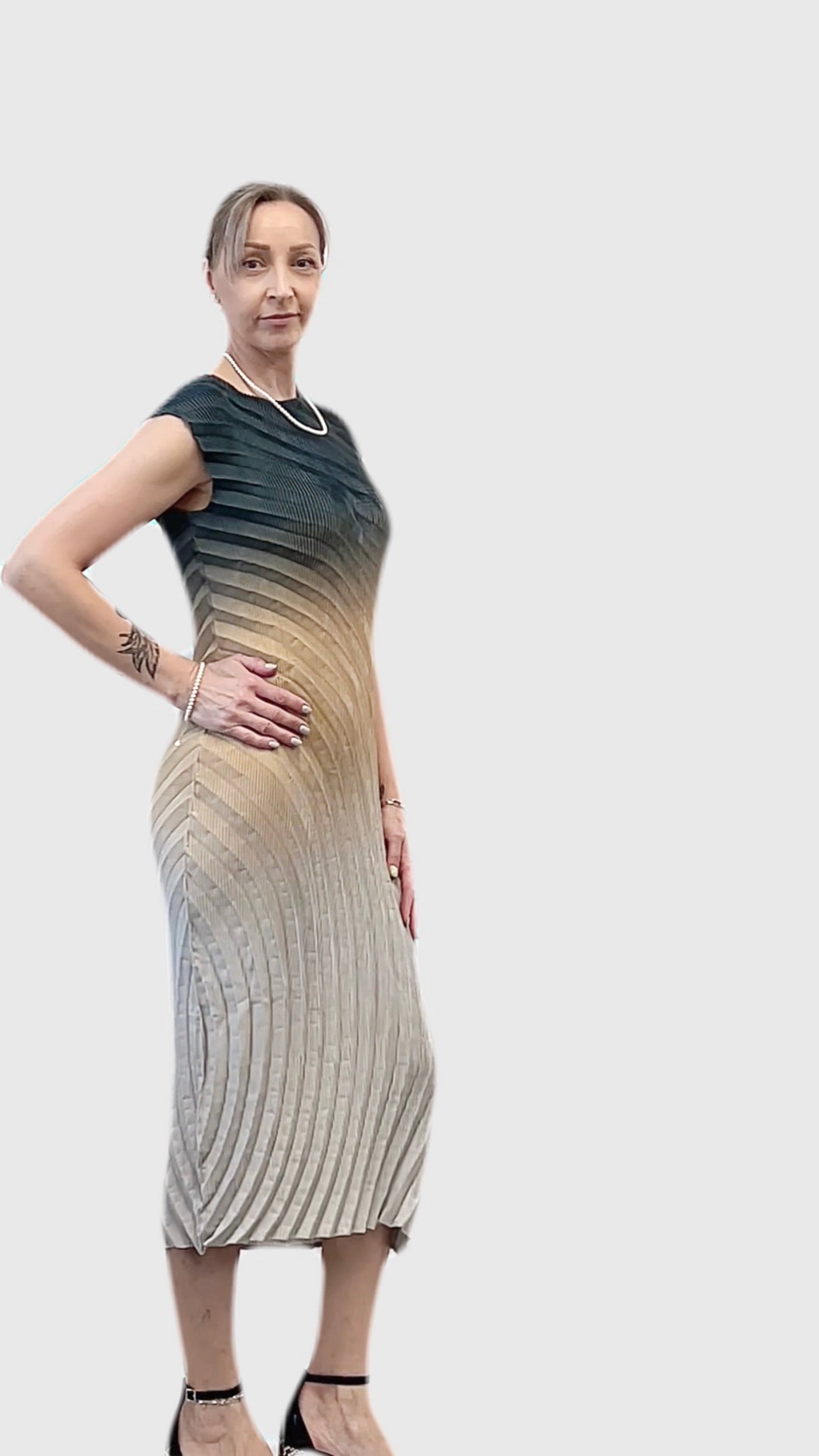 Pleated Sleeveless mermaid dress