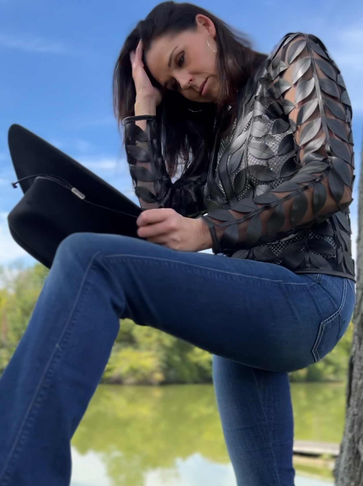 Tight black 2025 leather jacket