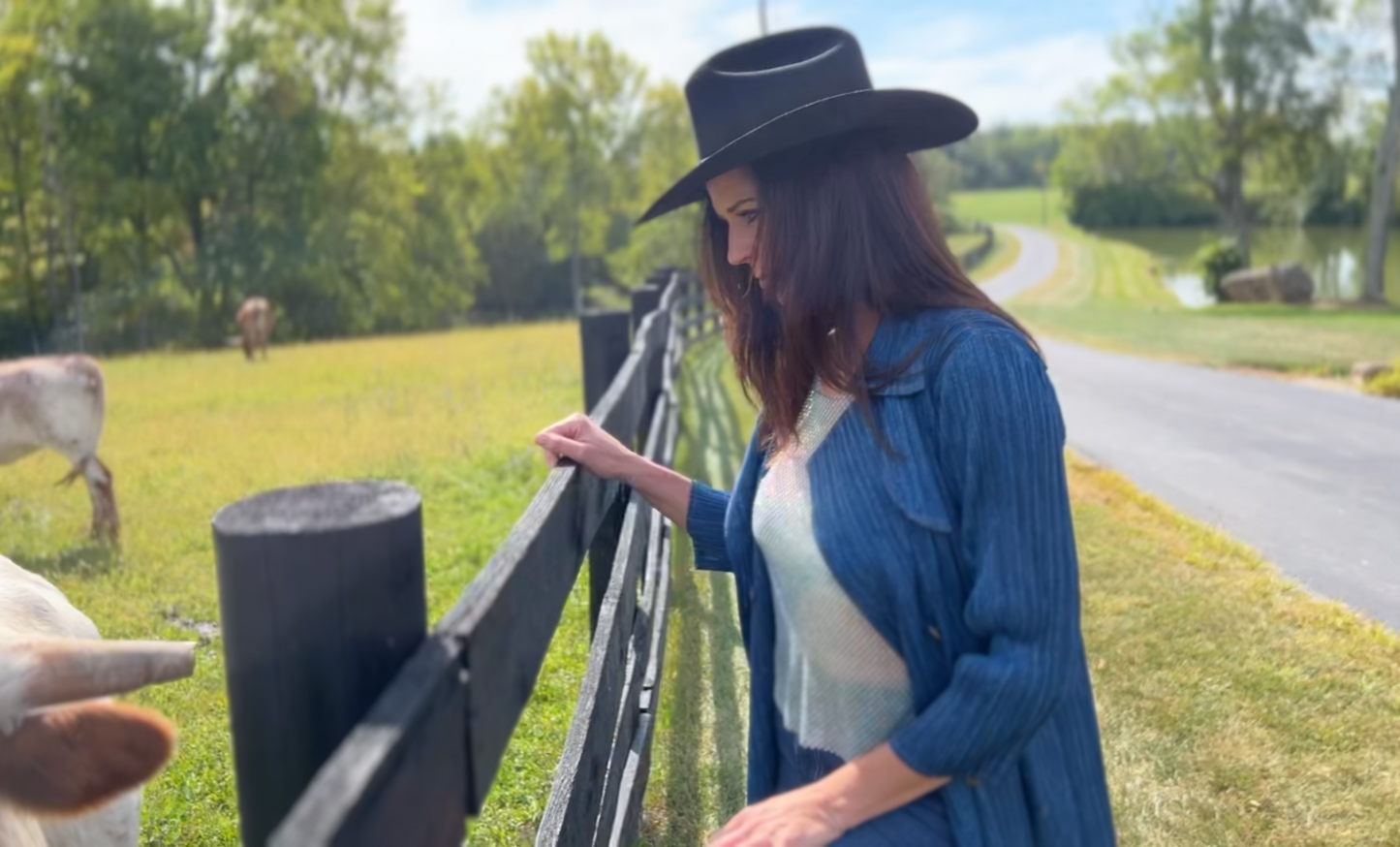 Denim Look Pleating Long Jacket