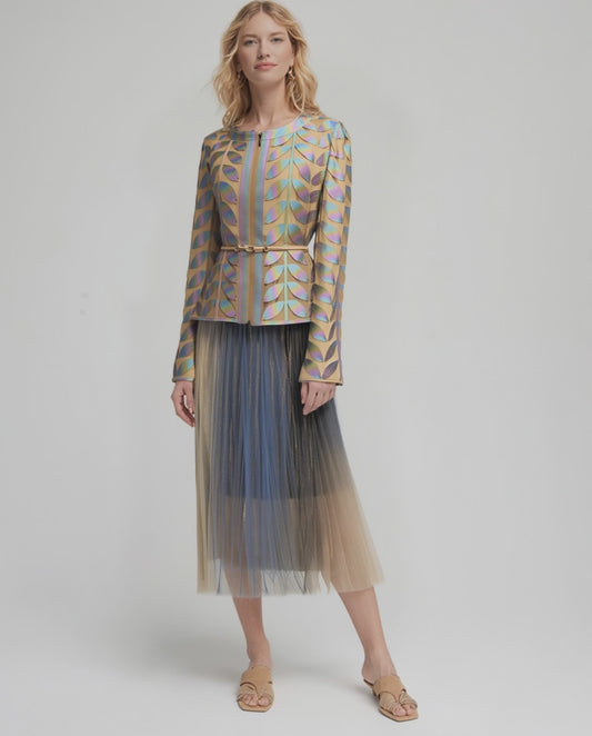 Faux Leather leaves jacket (New color ) Laser Shine