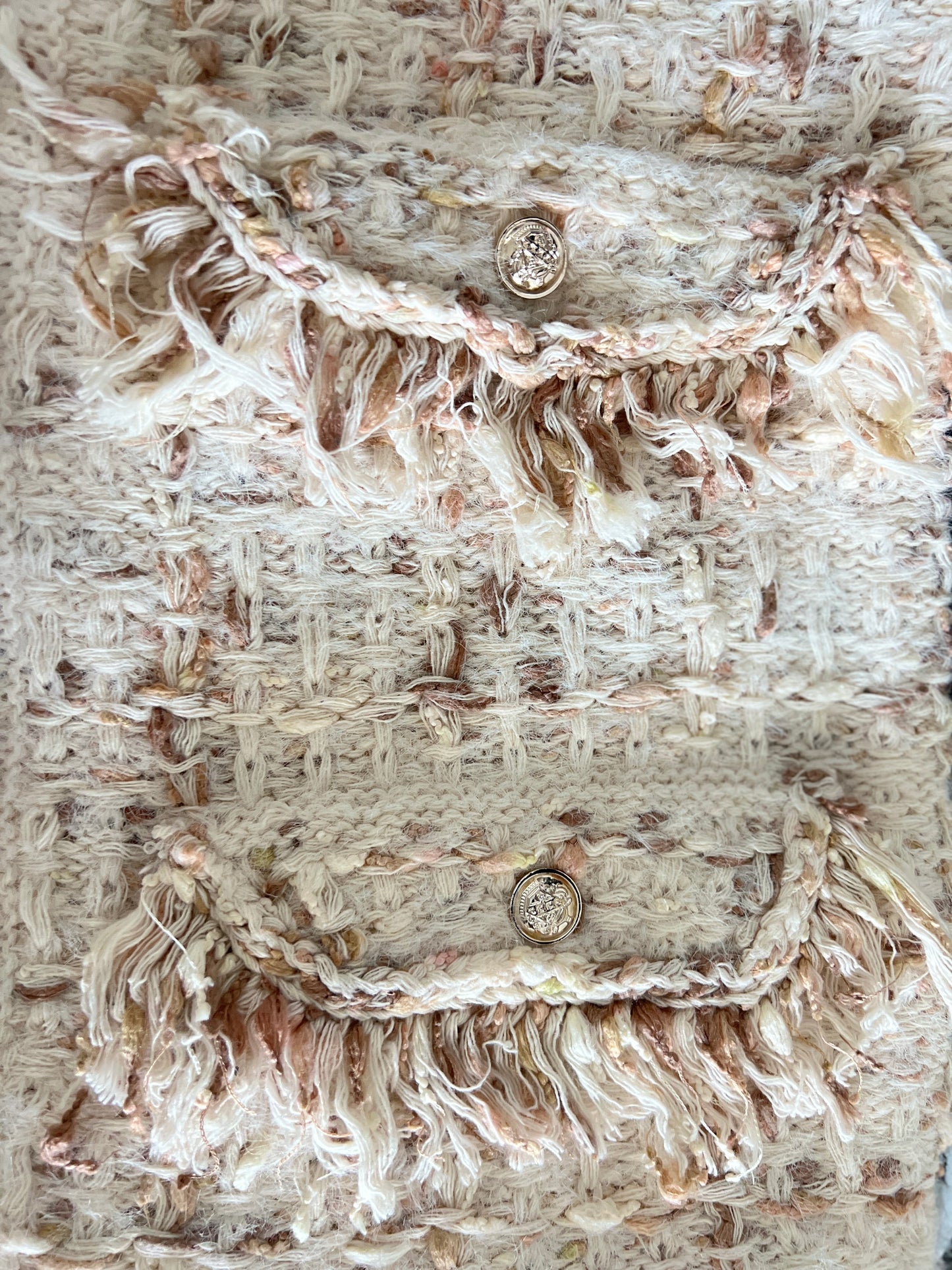 Sweater knit Tweed Jacket (Cream.Beige)