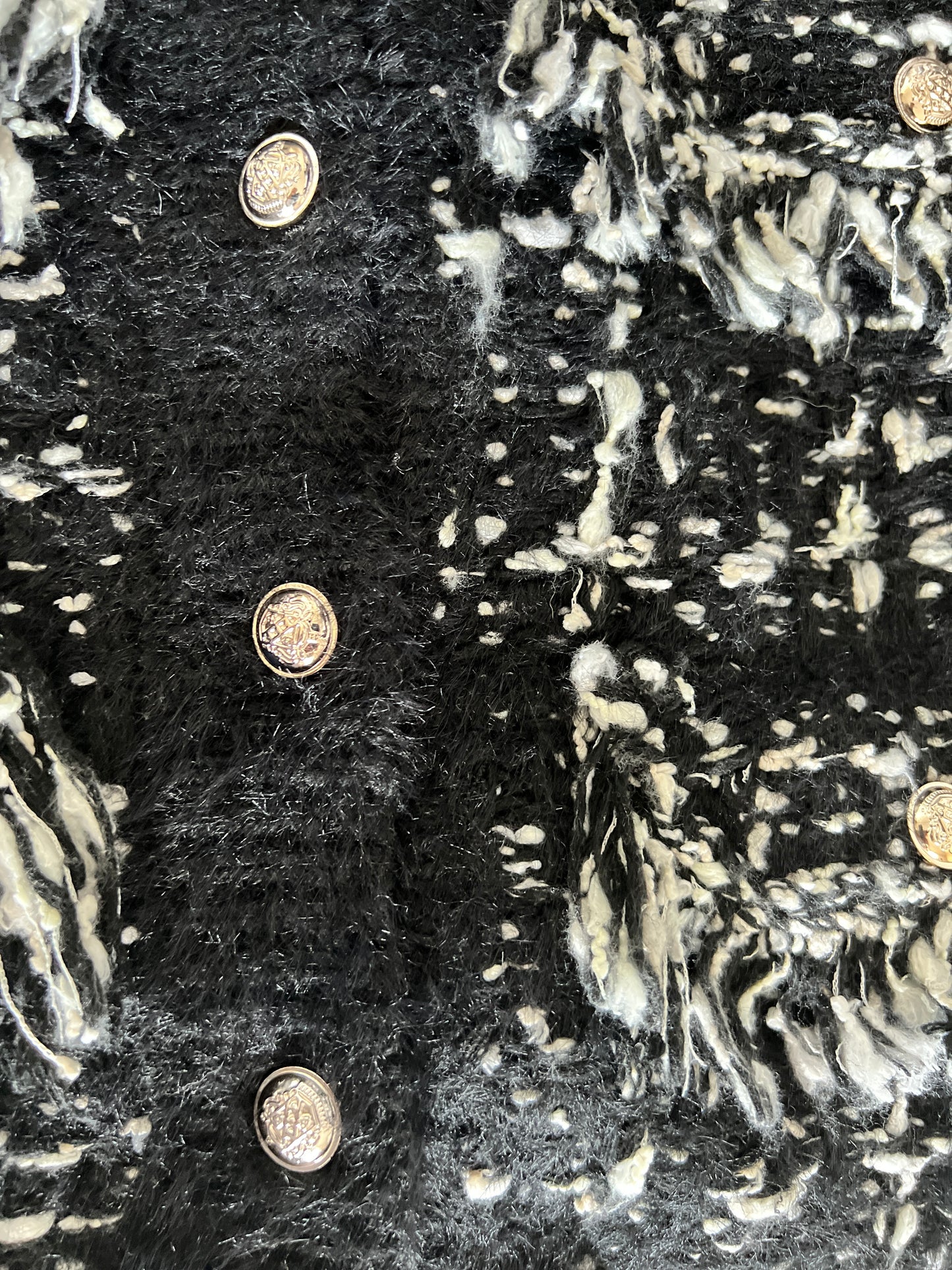 Sweater knit Tweed Jacket (Black.white)