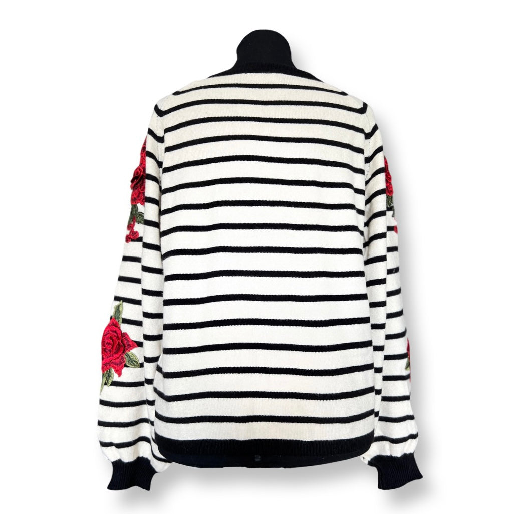 Sweater knit Strip & Rose pullover