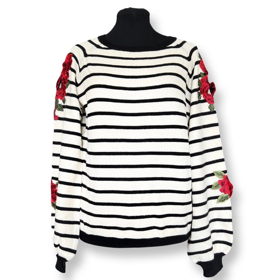 Sweater knit Strip & Rose pullover