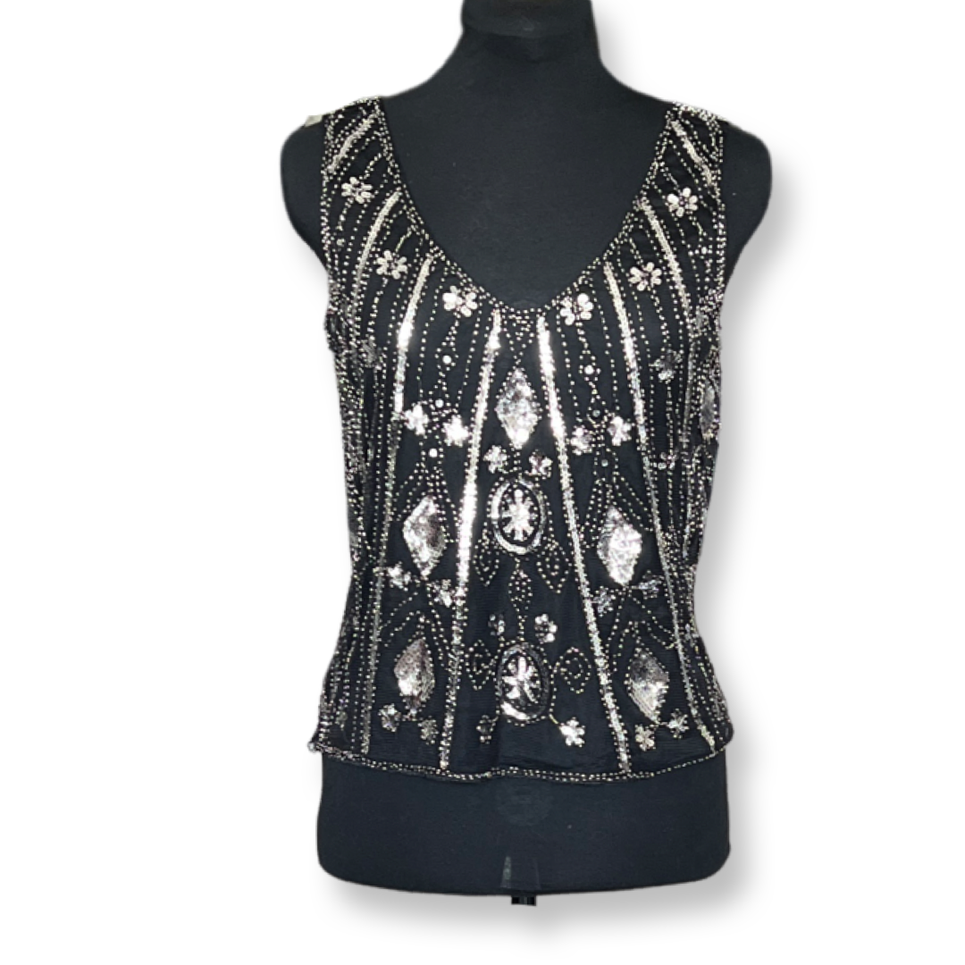 sequin embroidery tank
