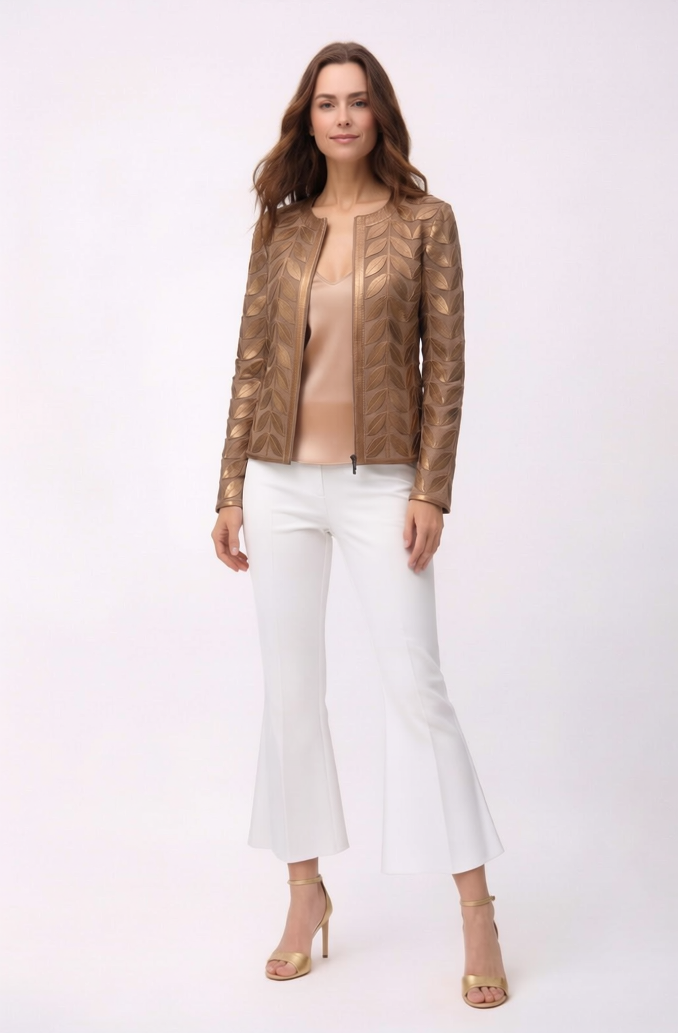 Faux Leather leaves jacket (New color ) Rosewood
