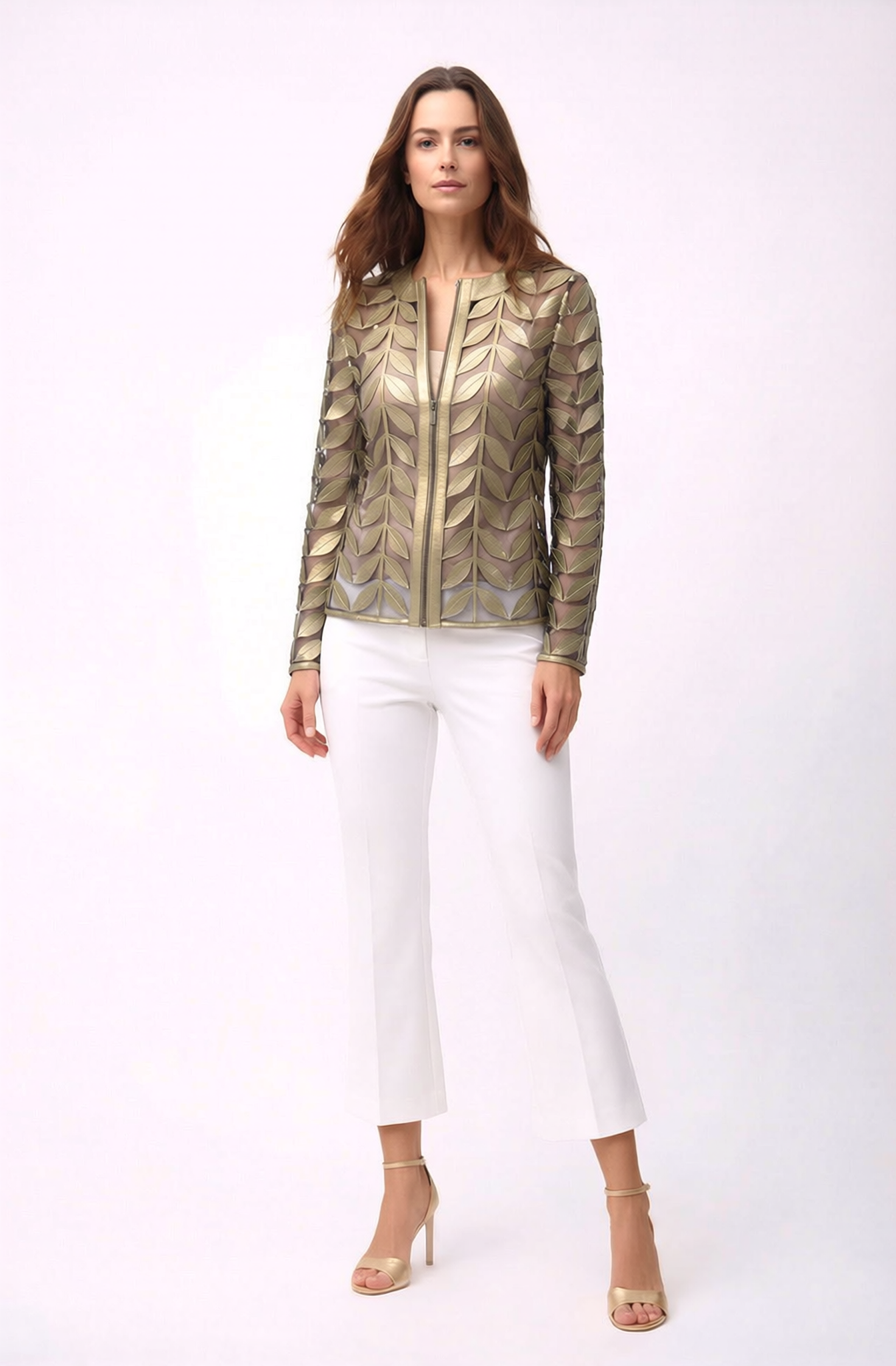 Faux Leather leaves jacket (New color ) Antique Olive