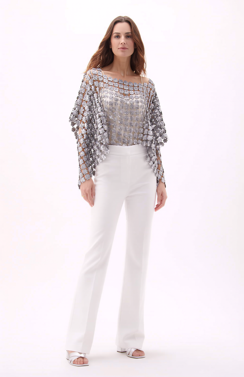 Lace Poncho (Silver)