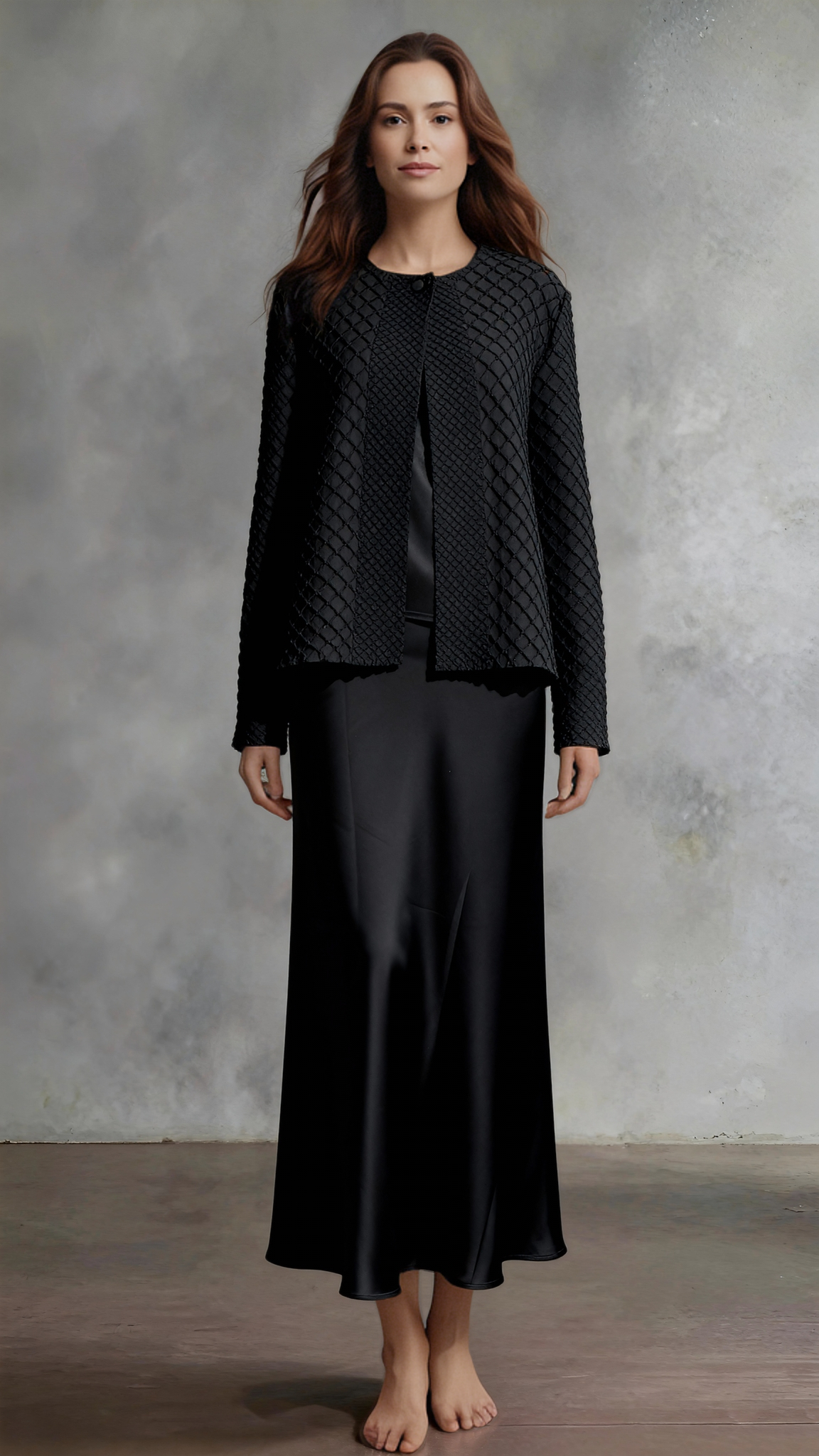 Pleating Jacket- Waffle Weave (Almond)