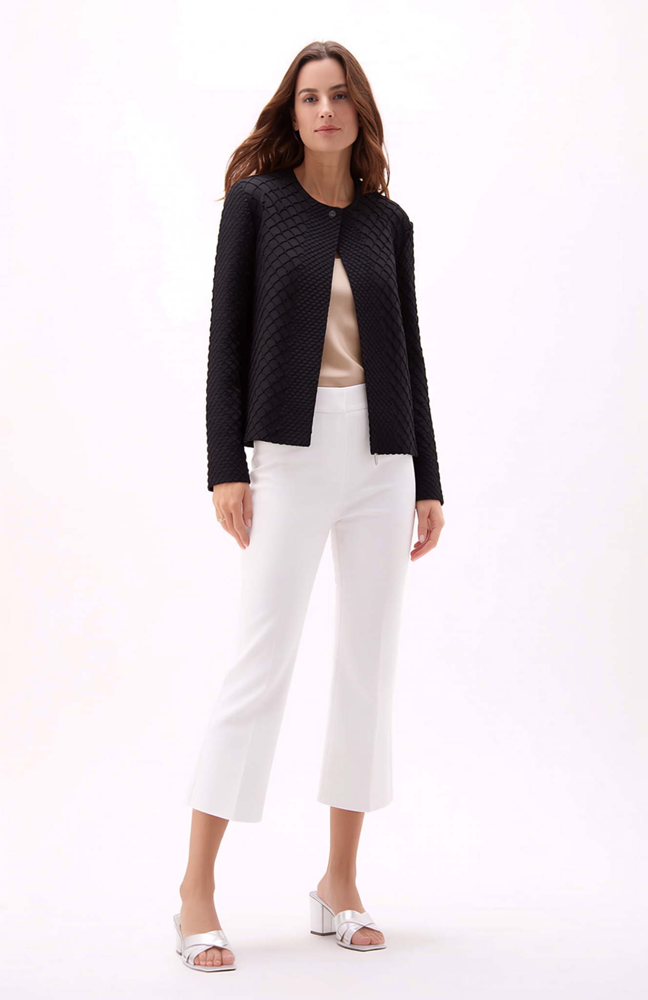 Pleating Jacket- Waffle Weave (Black)