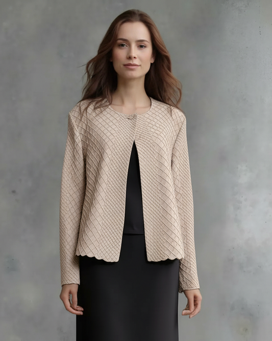 Pleating Jacket- Waffle Weave (Almond)