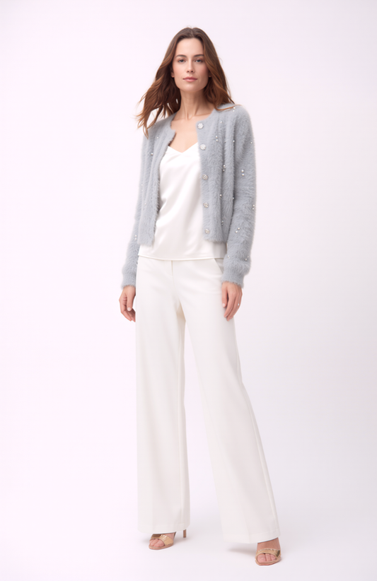 Fluffy Diamonds&Pearls Bolero - (Grey)