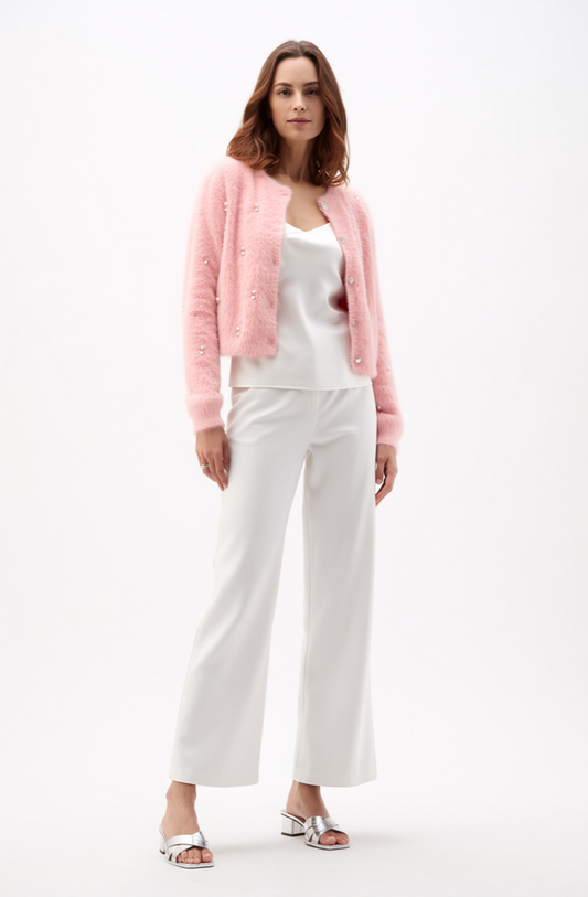 Fluffy Diamonds&Pearls Bolero - (Pink)