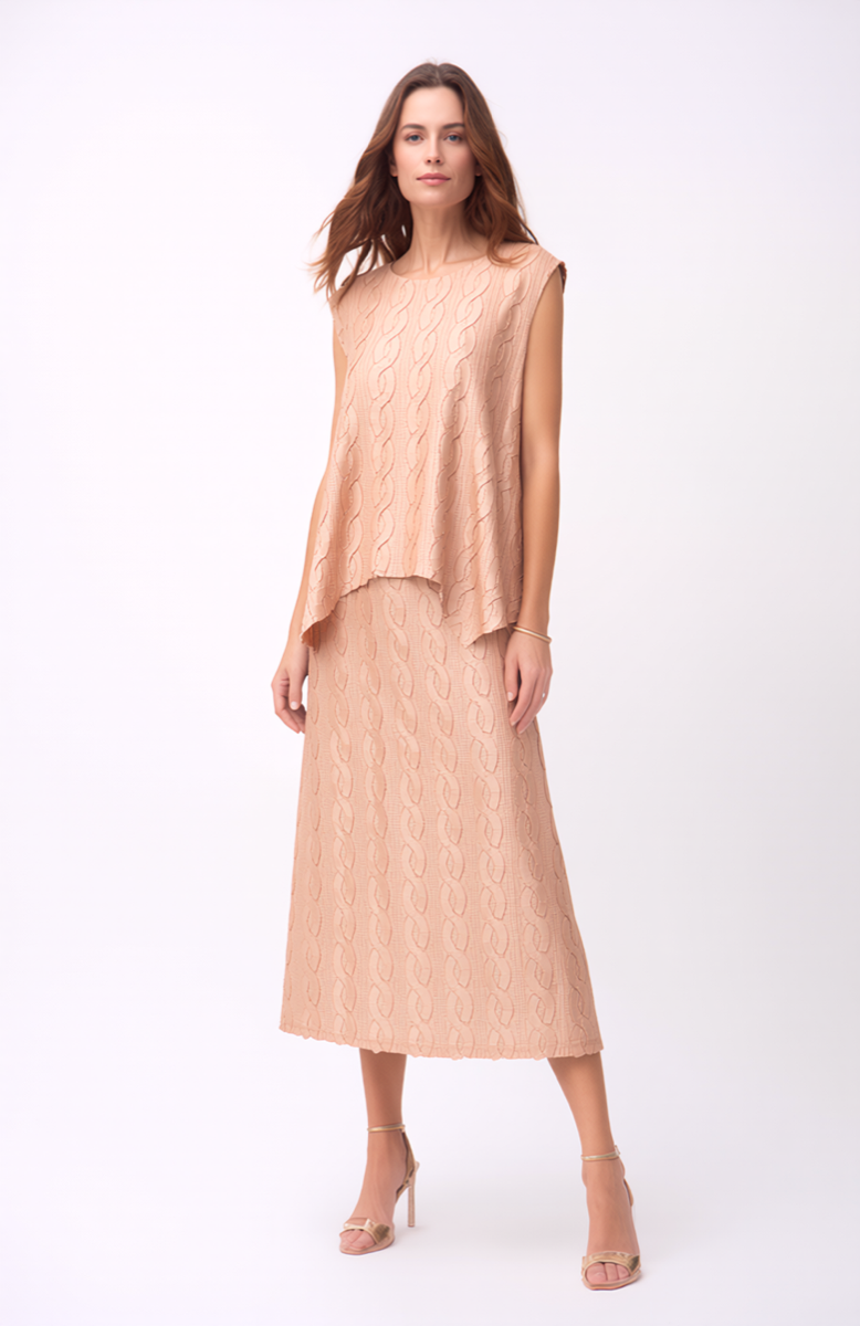 Pleated Cable top with flared Sweep (Champagne)