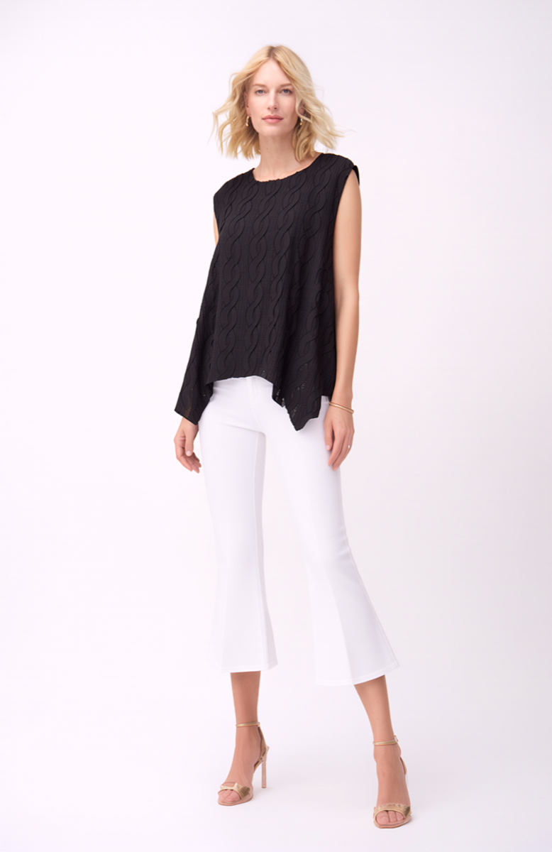 Pleated Cable top with flared Sweep (Black)