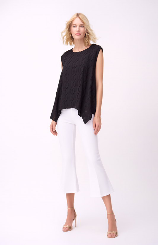 Pleated Cable top with flared Sweep (Black)