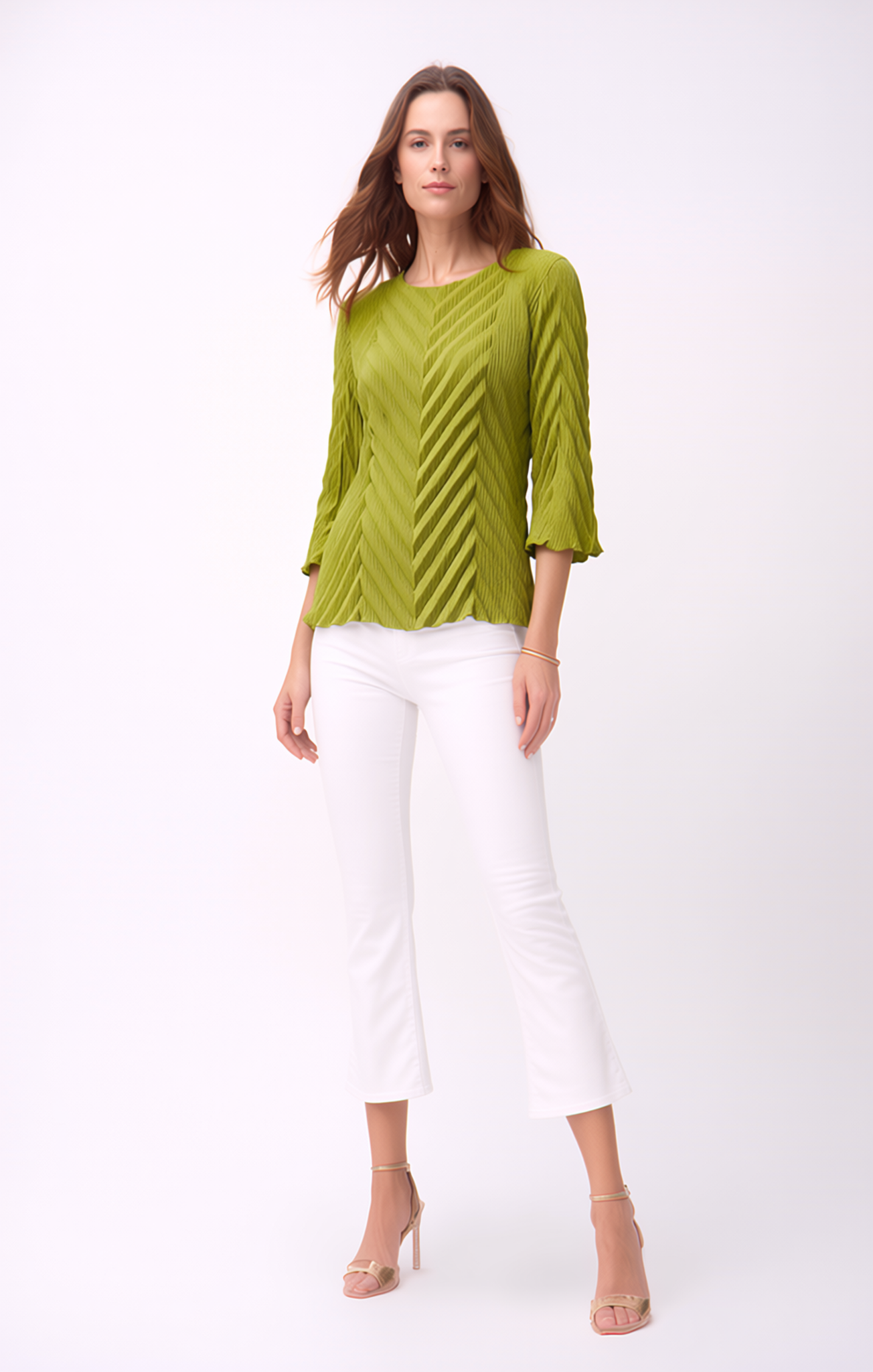 Pleating Skirt- Chevron Flow- Lime