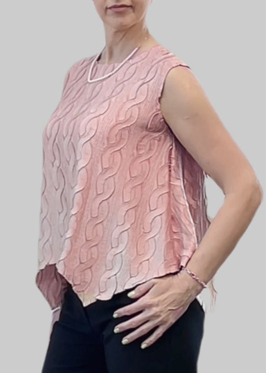 Pleated Cable top with flared Sweep (Pink)