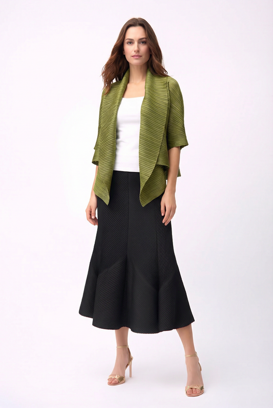 2-Way Pleated Kimono Jacket – One Size- Olive