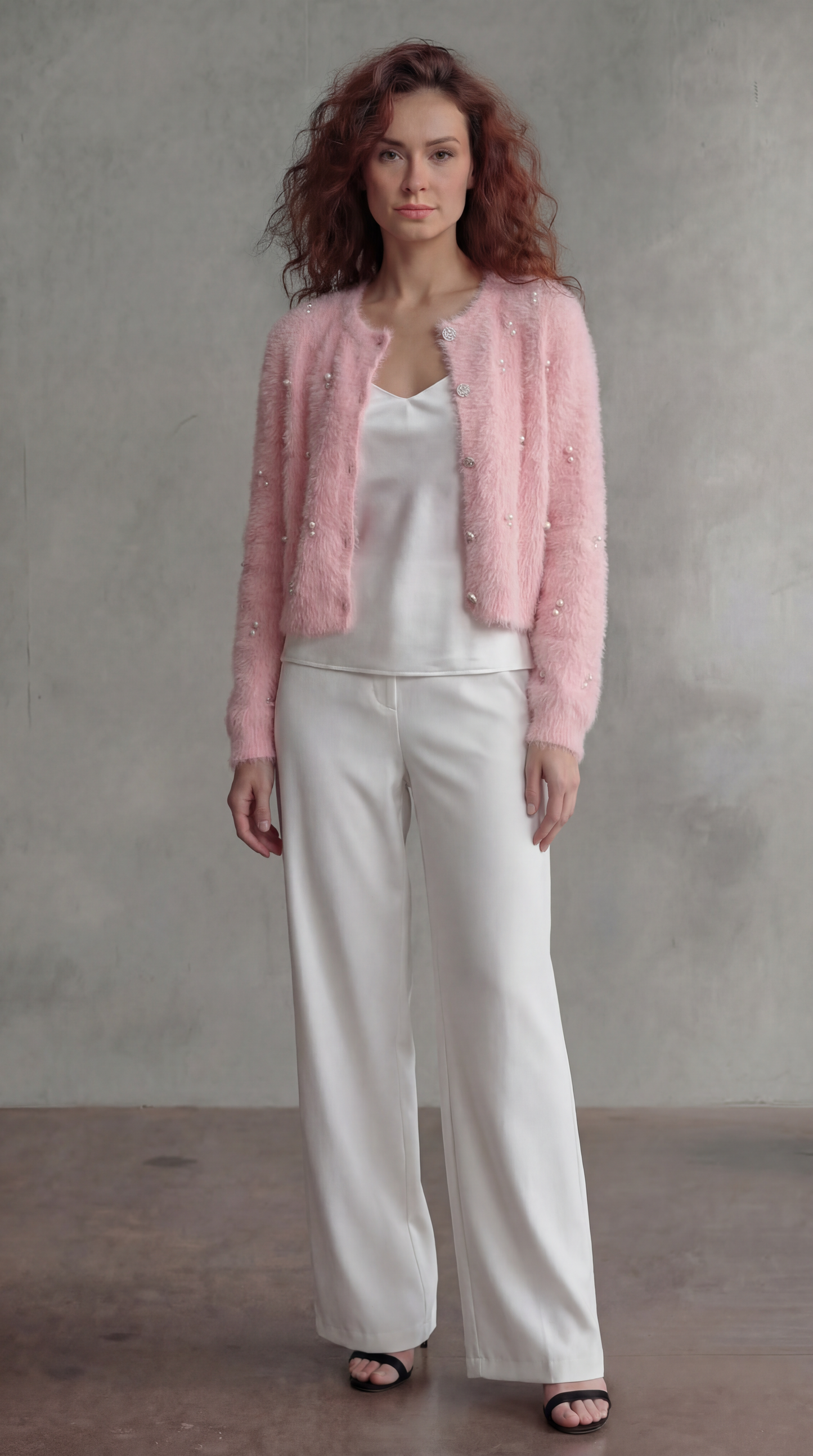 Fluffy Diamonds&Pearls Bolero - (Pink)