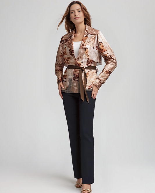 Raincoat news & animal print (Brown)